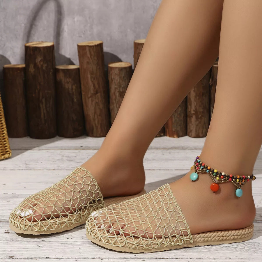 Round Toe Flats Sandals Apparel and Accessories