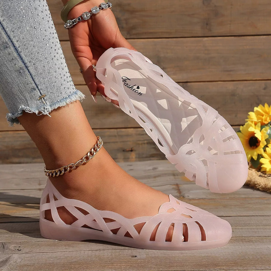 Round Toe Flats Sandals Pink / 37 Apparel and Accessories