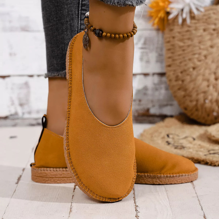 Round Toe Flats Slip-Ons Apparel and Accessories