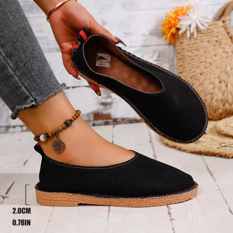 Round Toe Flats Slip-Ons Apparel and Accessories
