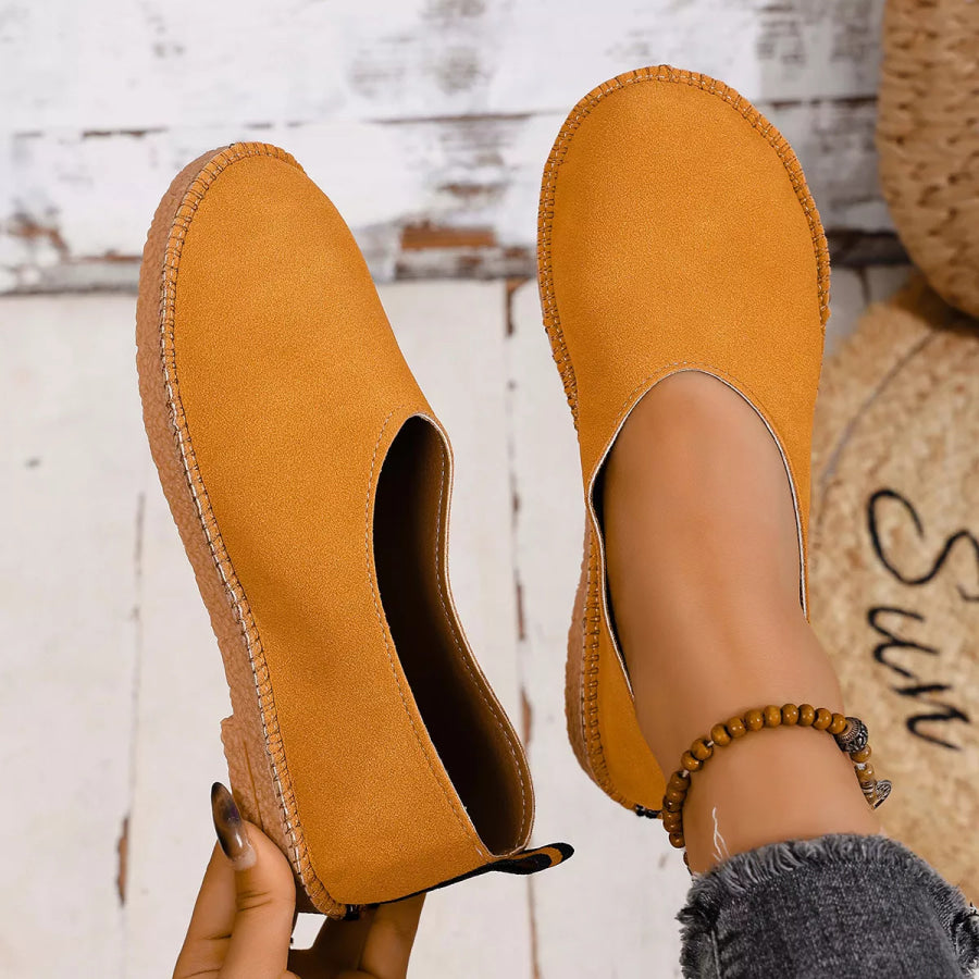 Round Toe Flats Slip-Ons Apparel and Accessories