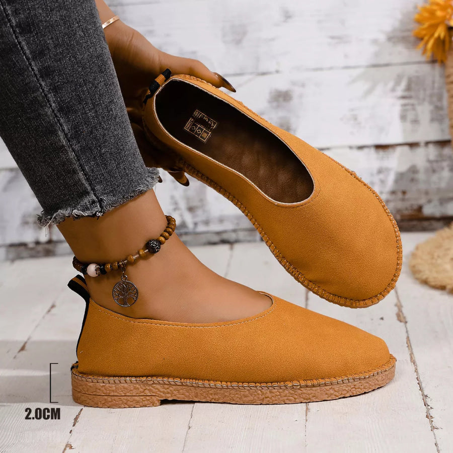 Round Toe Flats Slip-Ons Apparel and Accessories