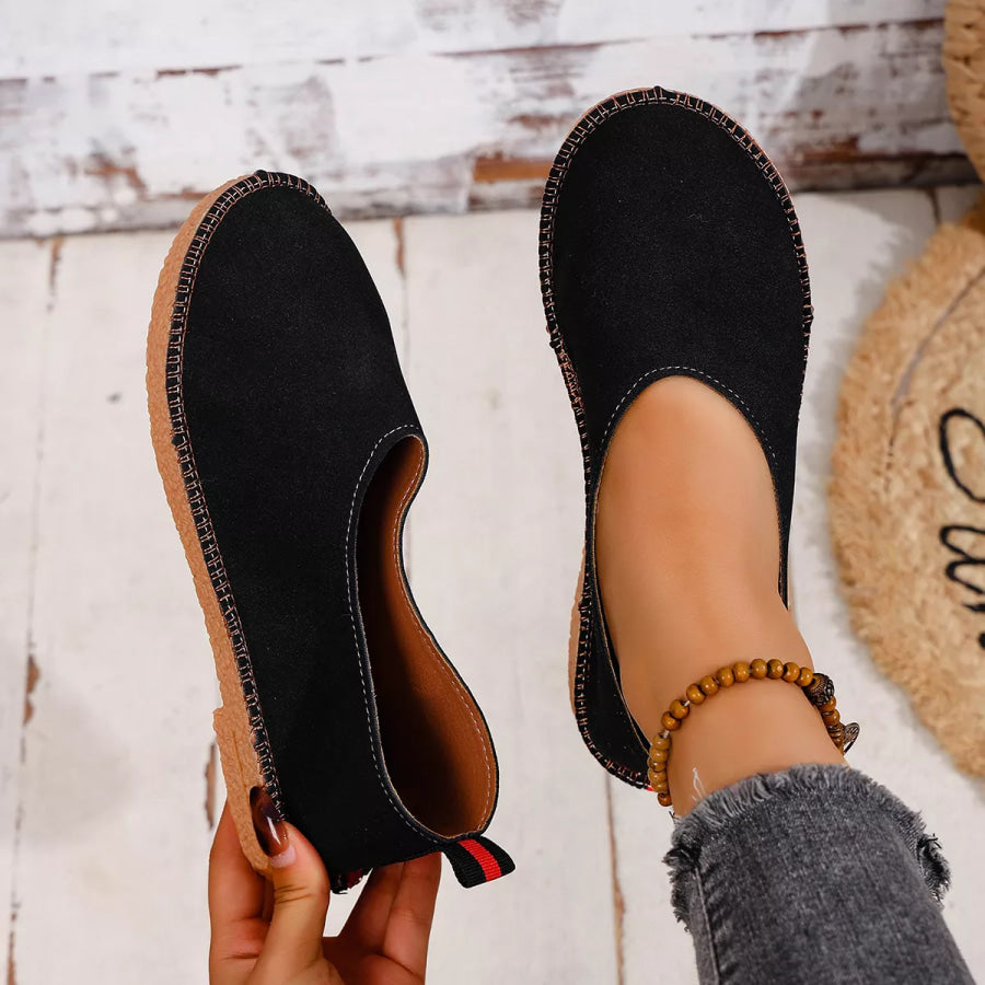 Round Toe Flats Slip-Ons Apparel and Accessories