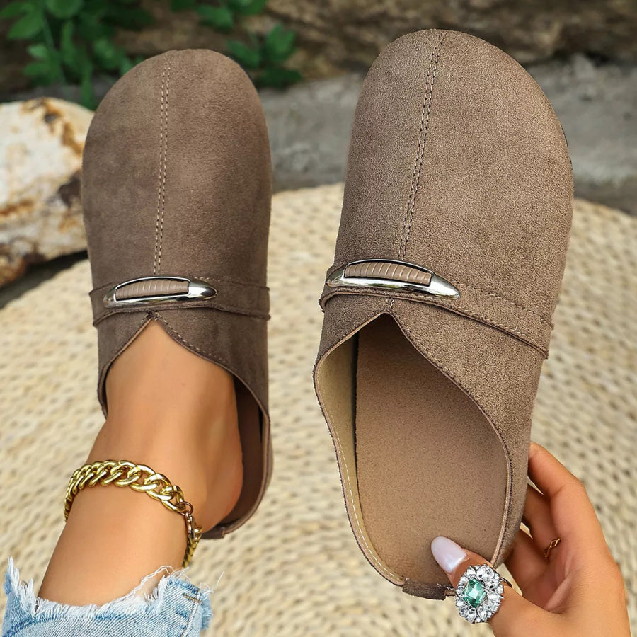 Round Toe Flats Slip-Ons Apparel and Accessories