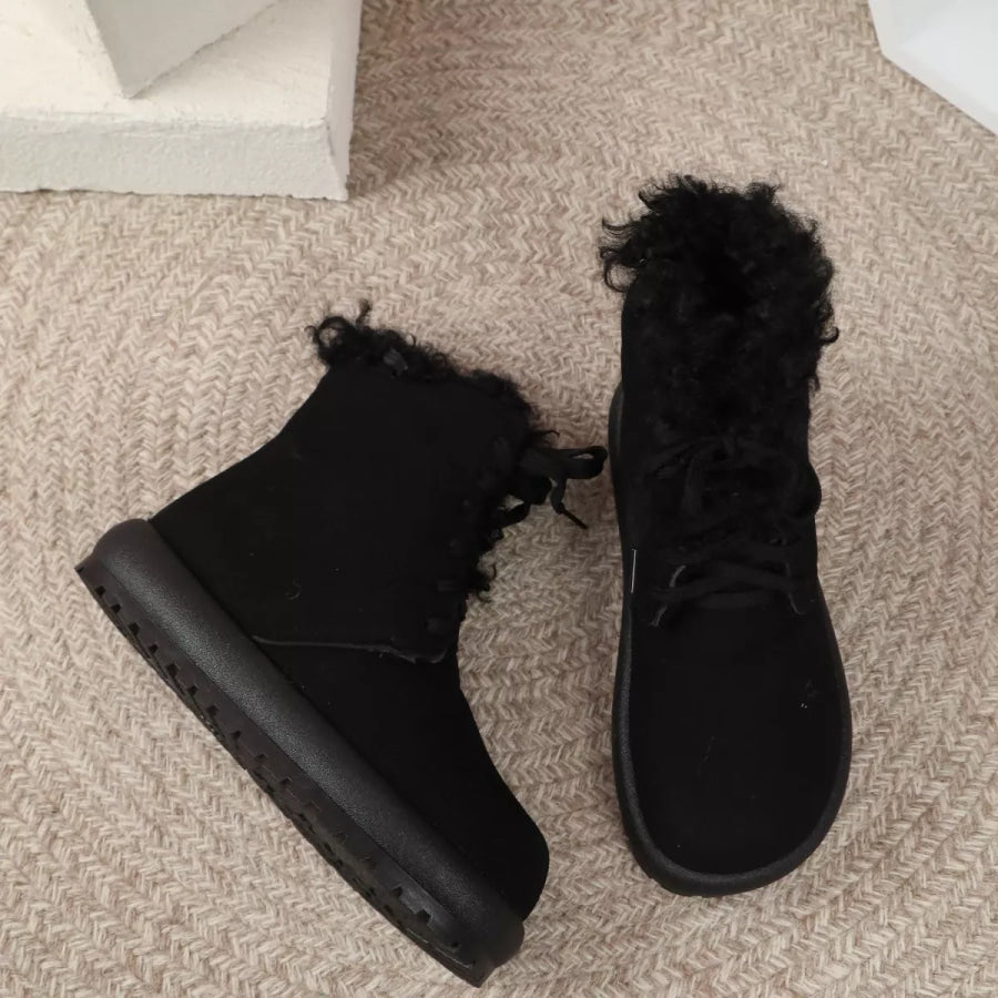 Round Toe Lace Up Boots Apparel and Accessories