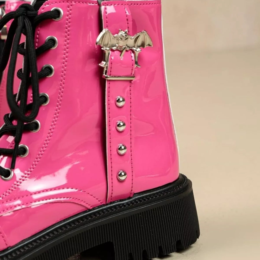 Round Toe Lace Up Boots Apparel and Accessories
