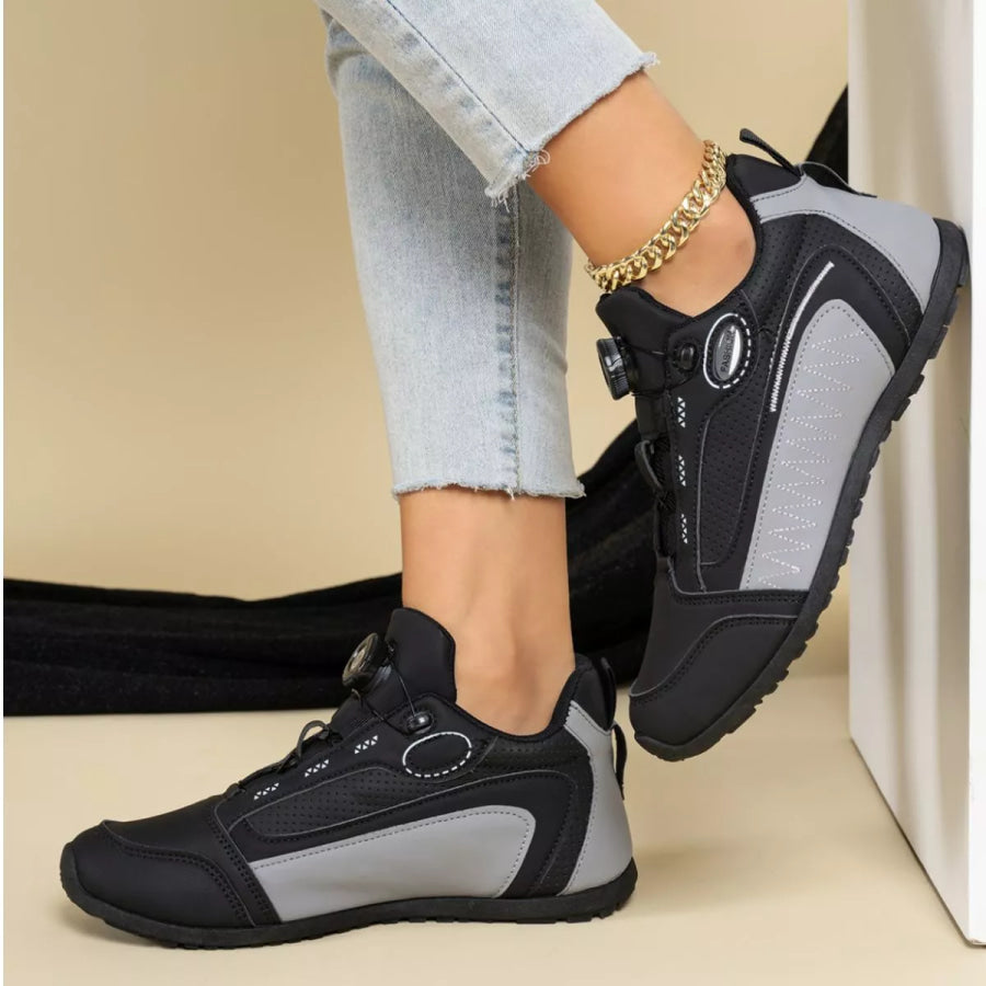 Round Toe Lace Up Sneakers Apparel and Accessories