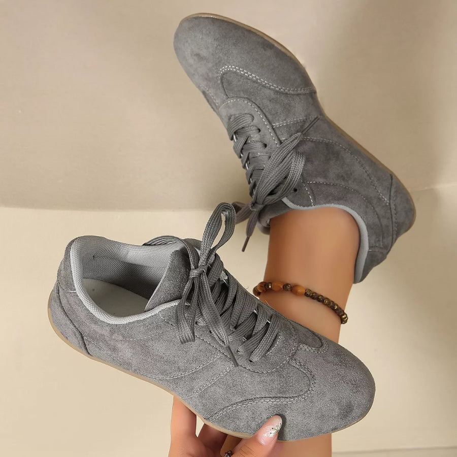 Round Toe Lace Up Sneakers Apparel and Accessories