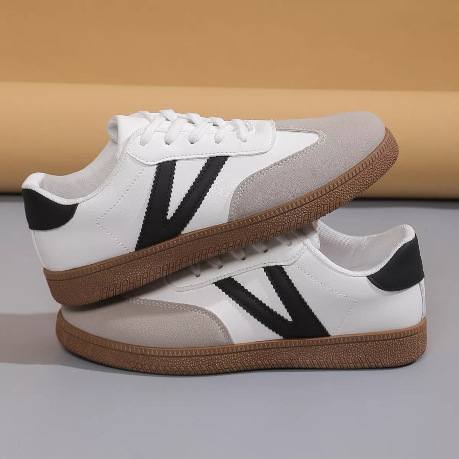 Round Toe Lace Up Sneakers Apparel and Accessories