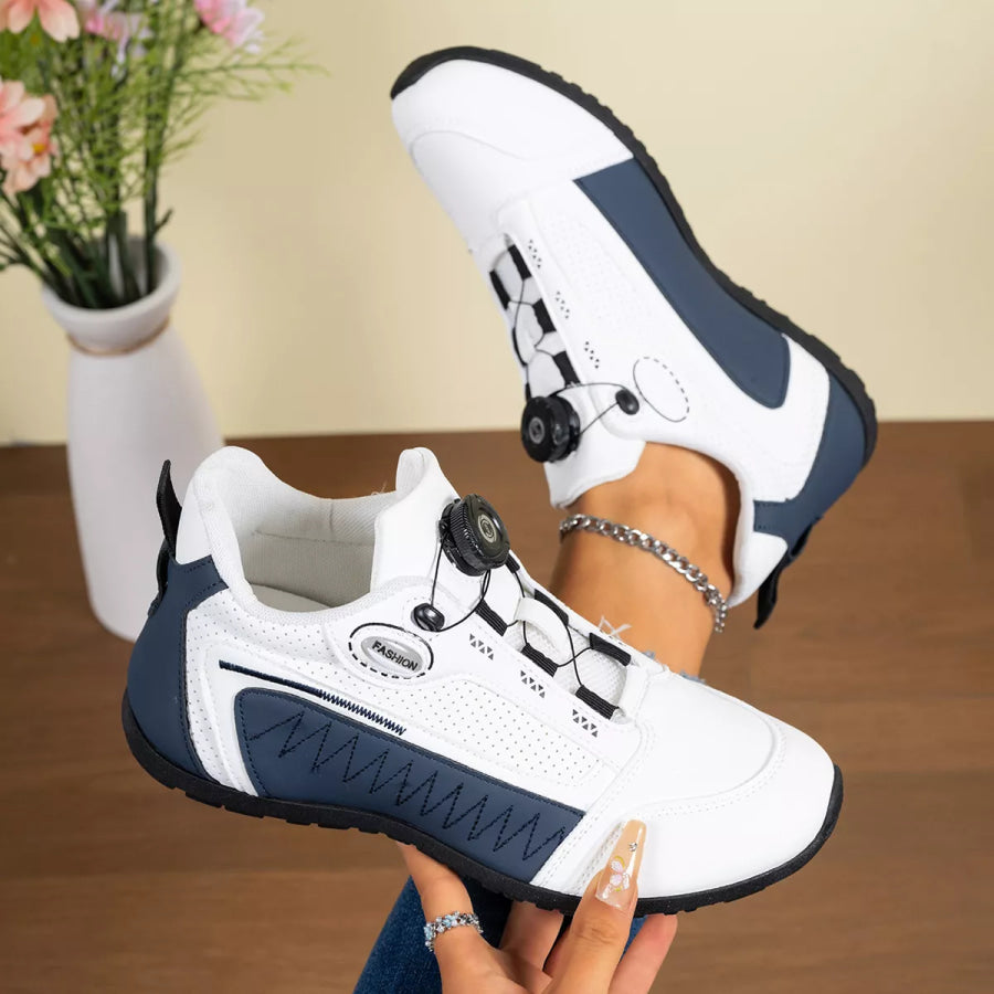 Round Toe Lace Up Sneakers Apparel and Accessories