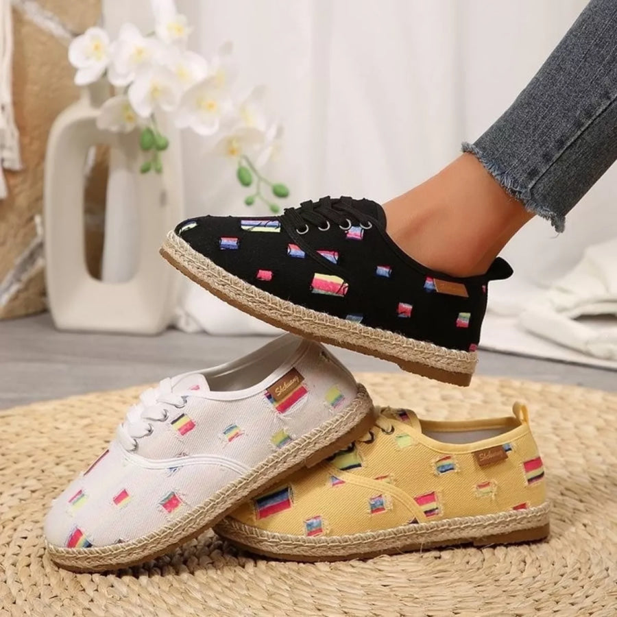 Round Toe Lace Up Sneakers Apparel and Accessories
