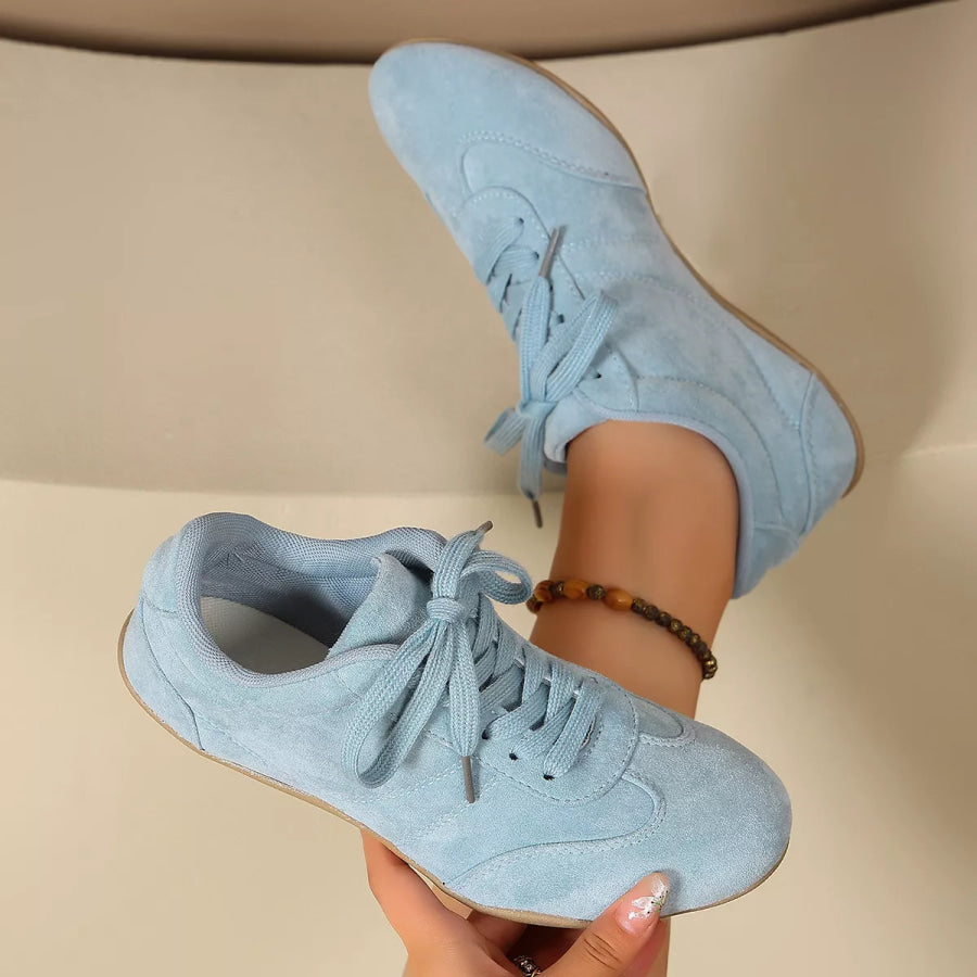 Round Toe Lace Up Sneakers Apparel and Accessories
