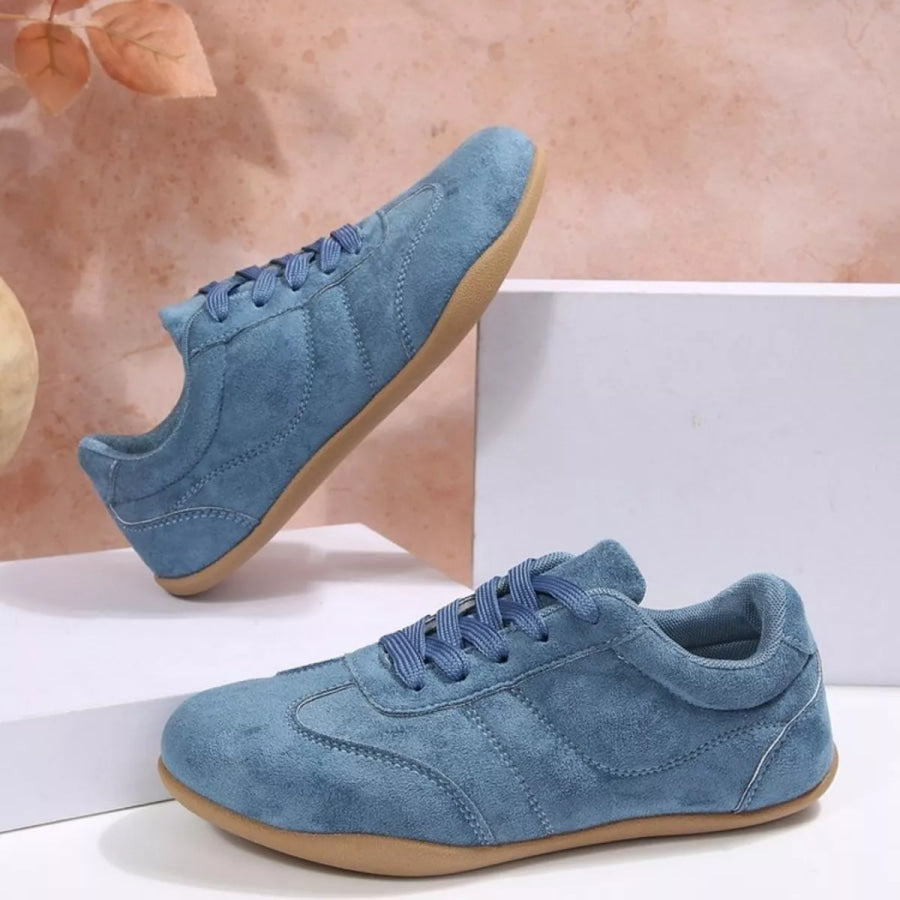 Round Toe Lace Up Sneakers Apparel and Accessories
