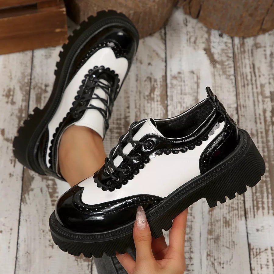 Round Toe Lace Up Sneakers Apparel and Accessories