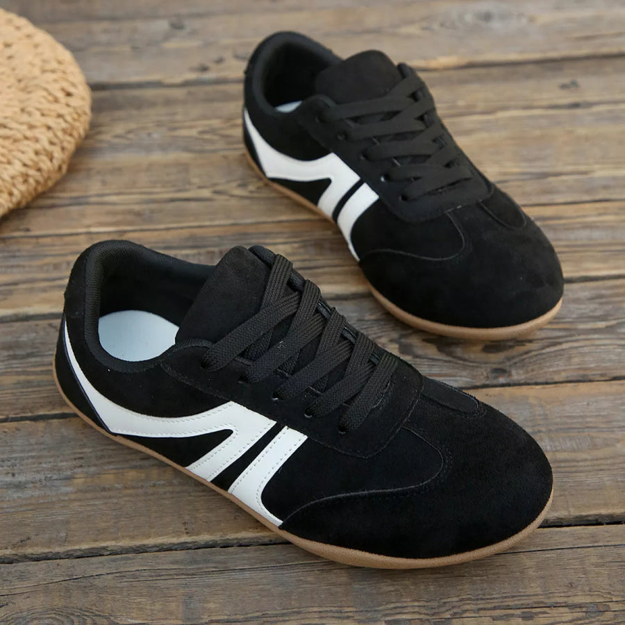 Round Toe Lace Up Sneakers Apparel and Accessories