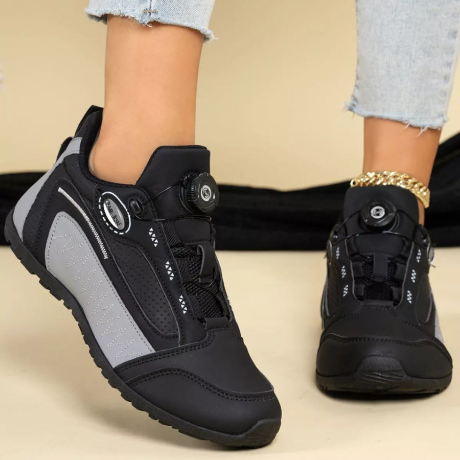Round Toe Lace Up Sneakers Apparel and Accessories