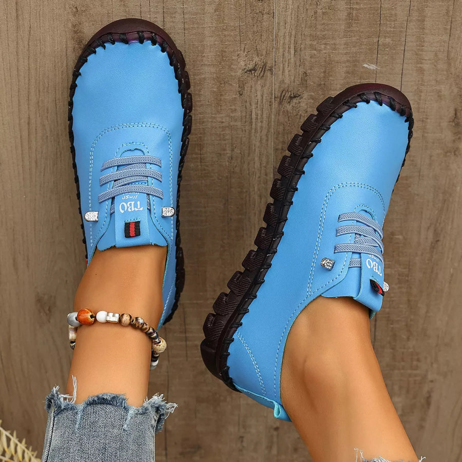 Round Toe Lace Up Sneakers Apparel and Accessories