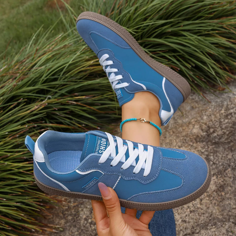 Round Toe Lace Up Sneakers Apparel and Accessories
