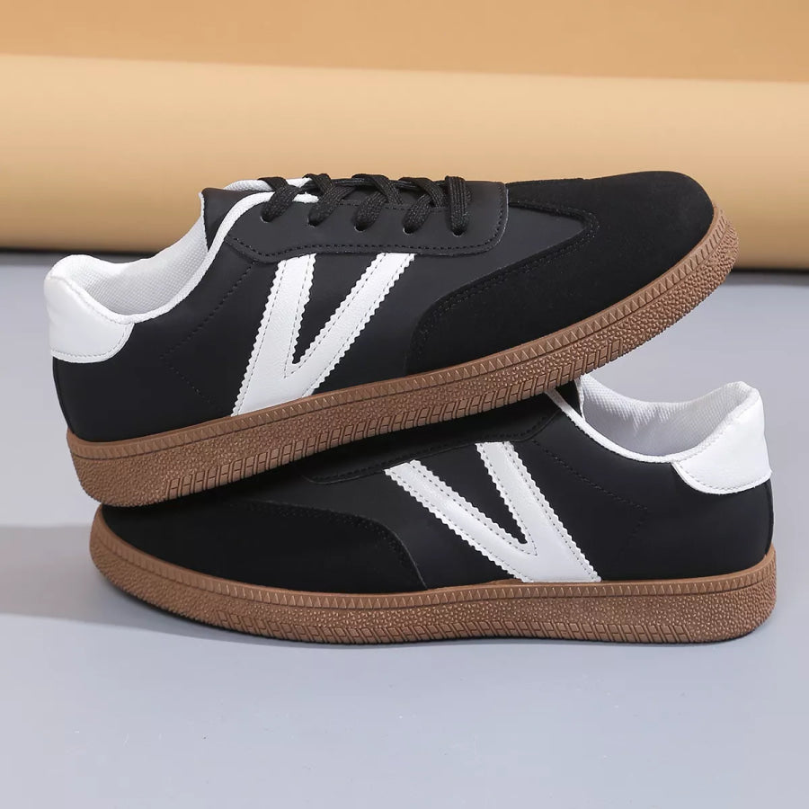 Round Toe Lace Up Sneakers Apparel and Accessories
