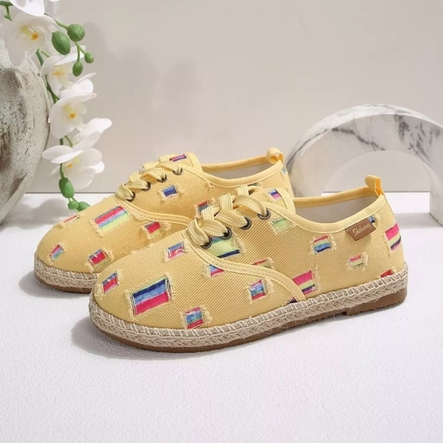 Round Toe Lace Up Sneakers Apparel and Accessories