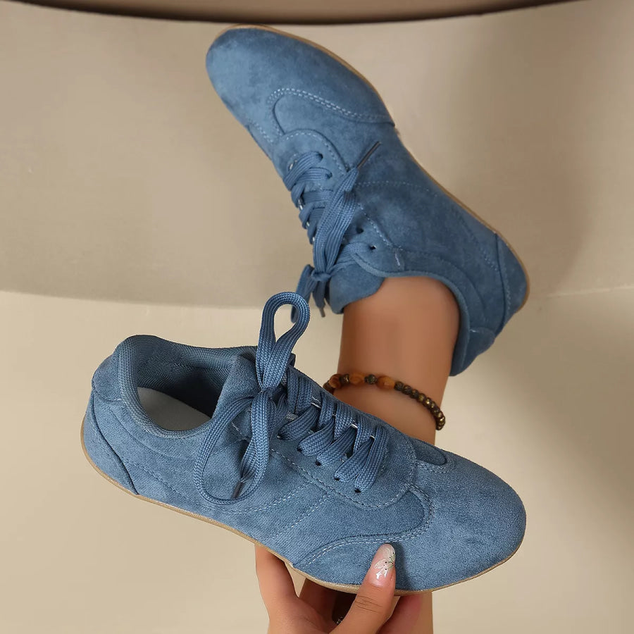 Round Toe Lace Up Sneakers Apparel and Accessories