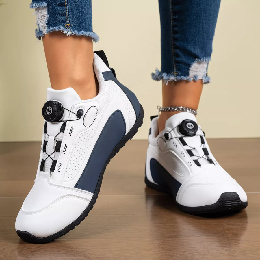 Round Toe Lace Up Sneakers Apparel and Accessories