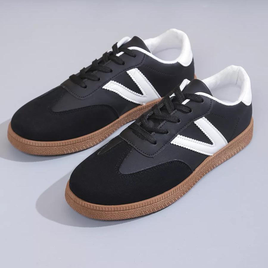 Round Toe Lace Up Sneakers Apparel and Accessories