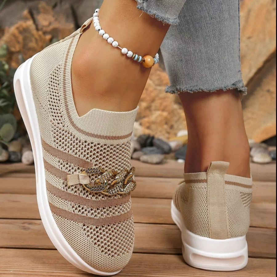 Round Toe Mesh Slip-Ons Apparel and Accessories