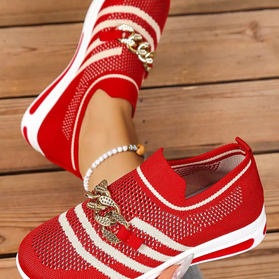 Round Toe Mesh Slip-Ons Apparel and Accessories