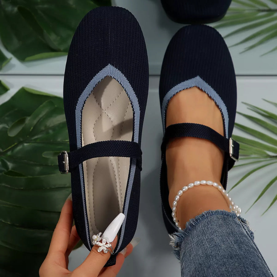 Round Toe Mesh Slip-Ons Dark Blue / 36 Apparel and Accessories