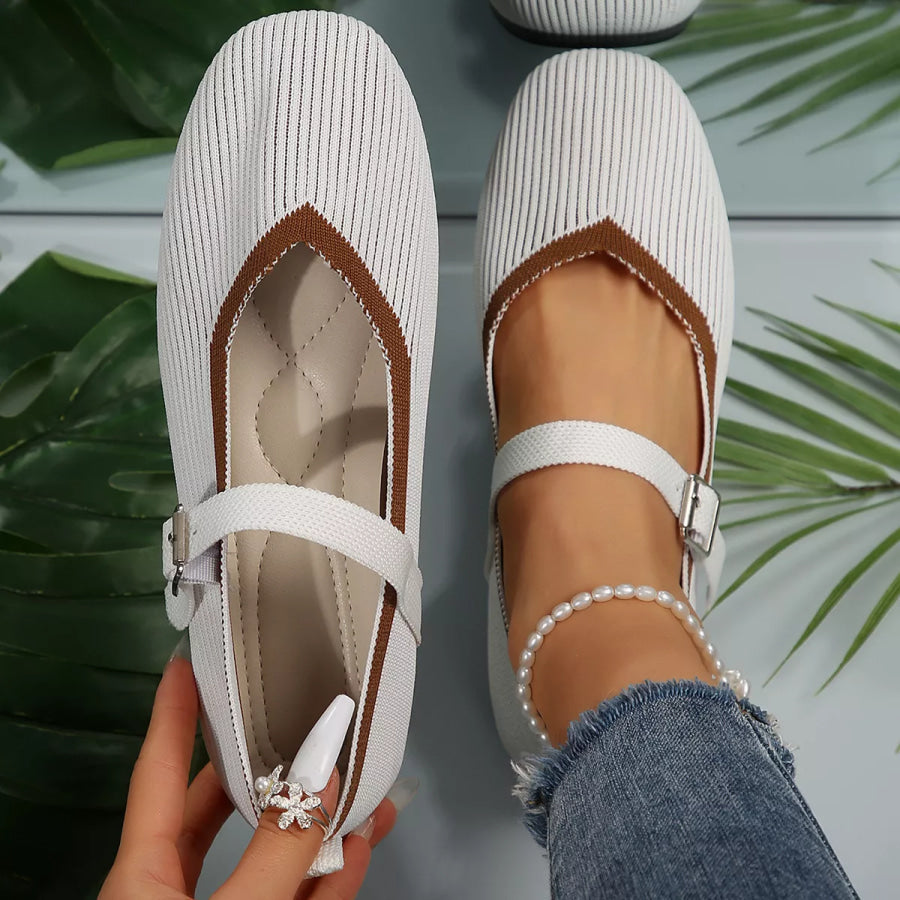 Round Toe Mesh Slip-Ons White / 36 Apparel and Accessories