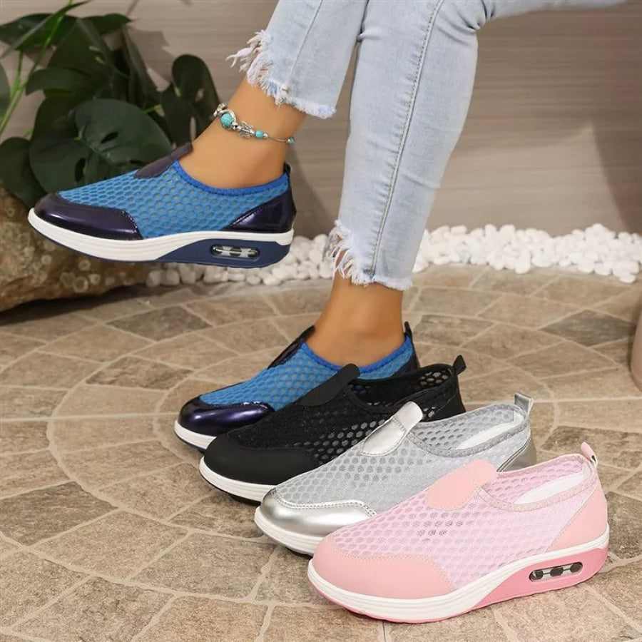 Round Toe Mesh Sneakers Apparel and Accessories