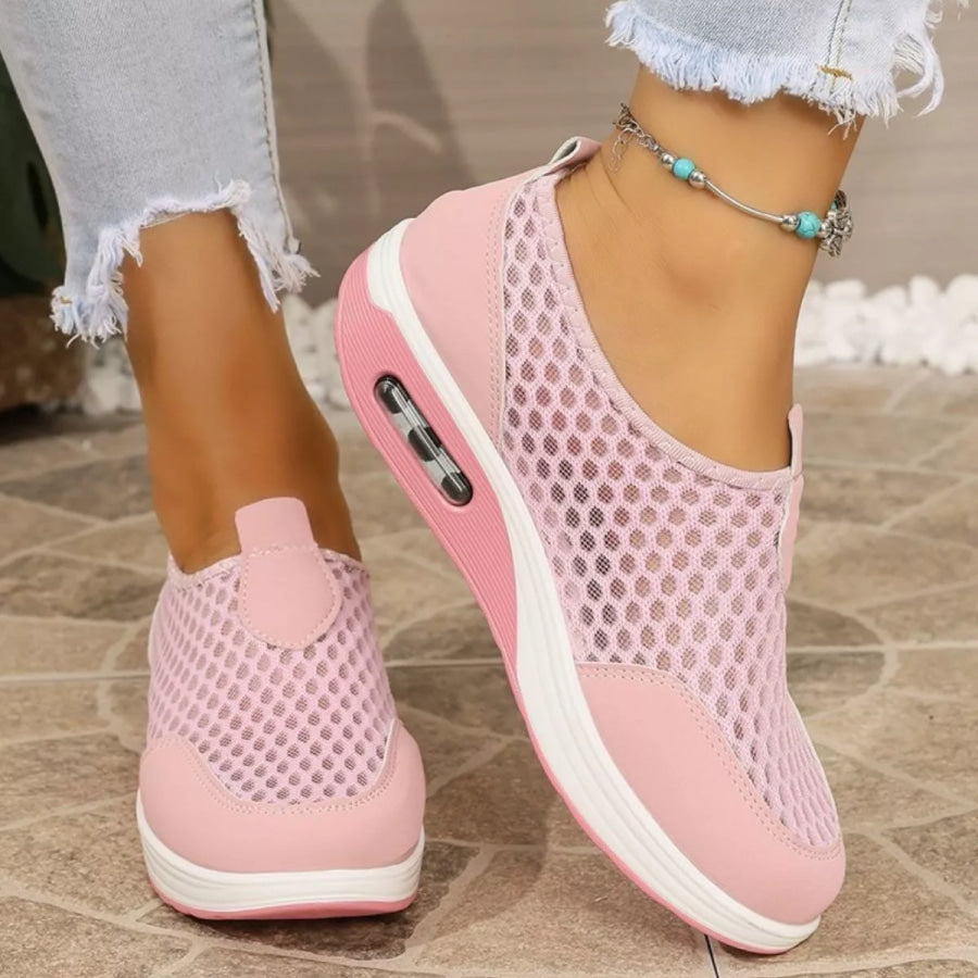 Round Toe Mesh Sneakers Apparel and Accessories