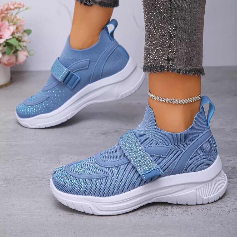 Round Toe Mesh Sneakers Blue / 36 Apparel and Accessories