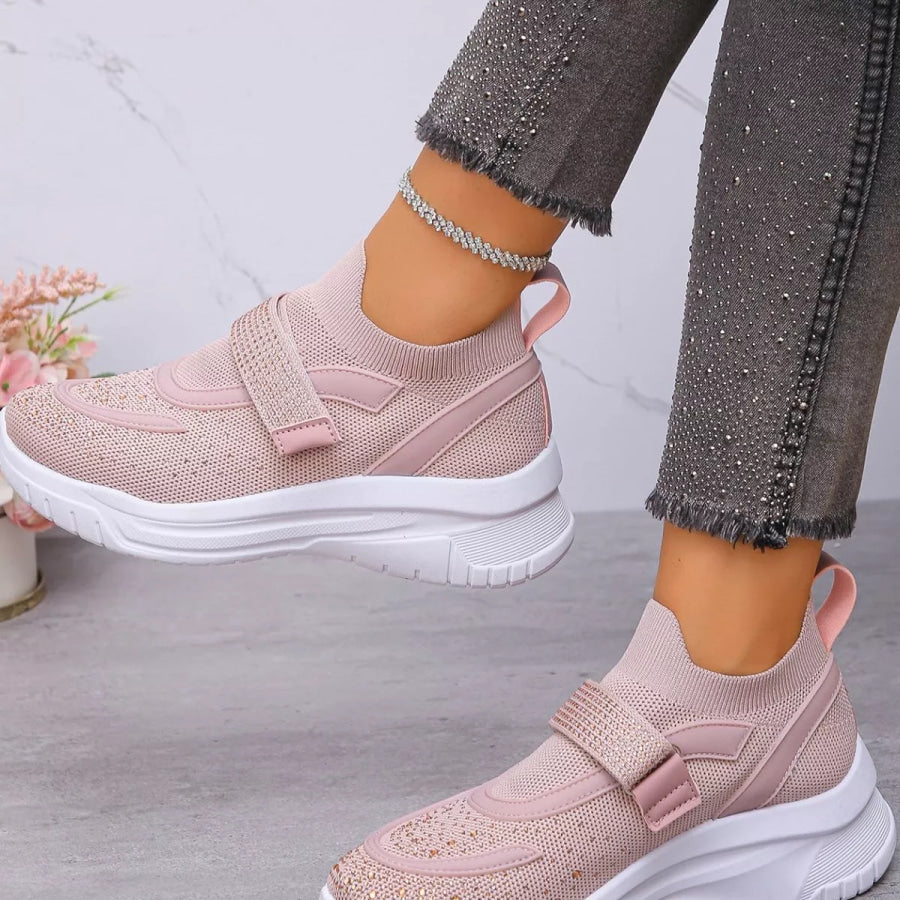 Round Toe Mesh Sneakers Pink / 36 Apparel and Accessories