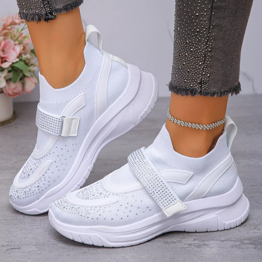 Round Toe Mesh Sneakers White / 36 Apparel and Accessories