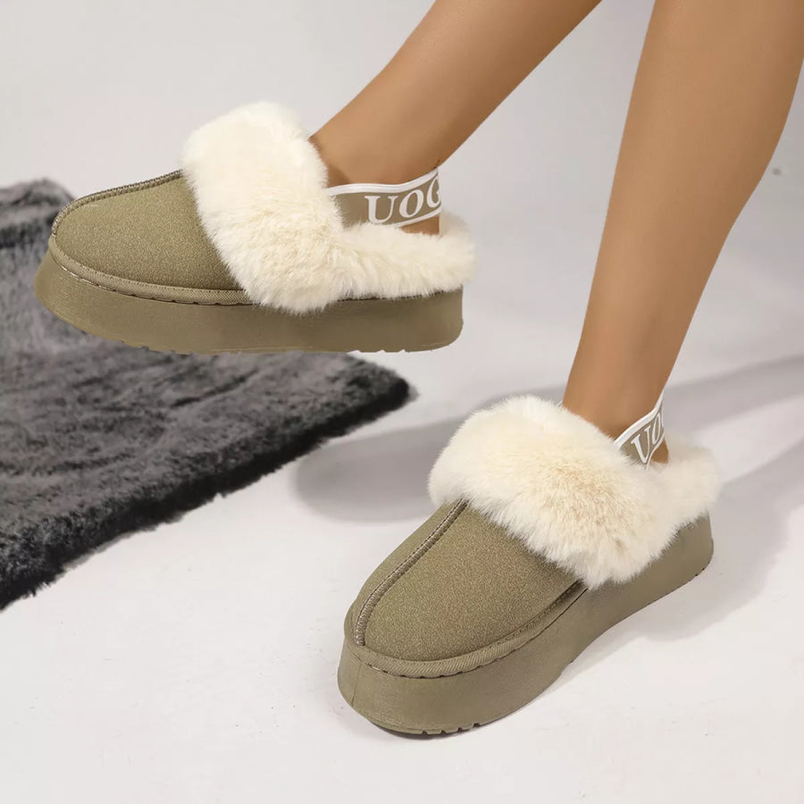 Round Toe Platform Ankle Boots Apparel and Accessories