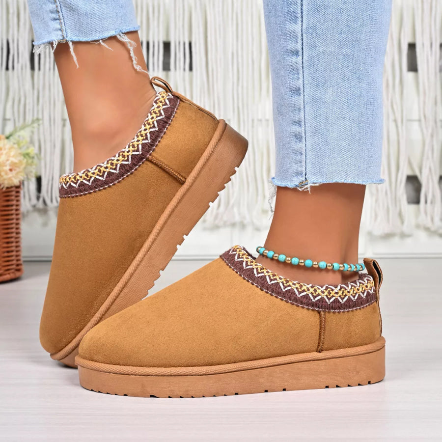 Round Toe Platform Ankle Boots Apparel and Accessories