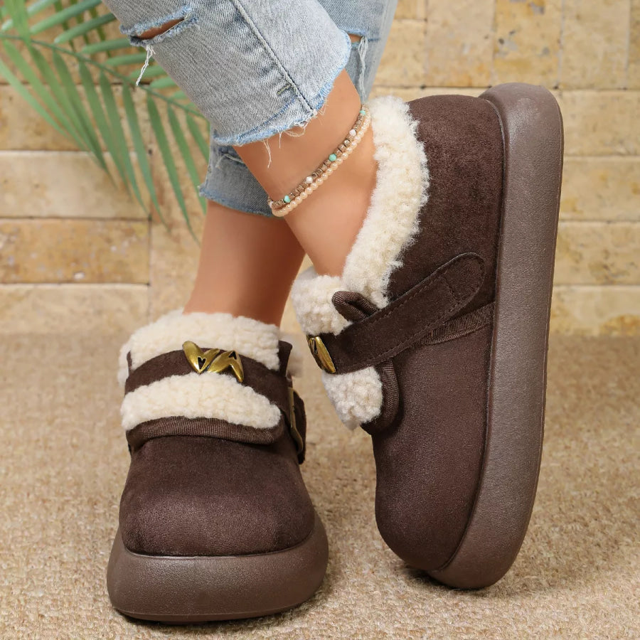 Round Toe Platform Ankle Boots Apparel and Accessories
