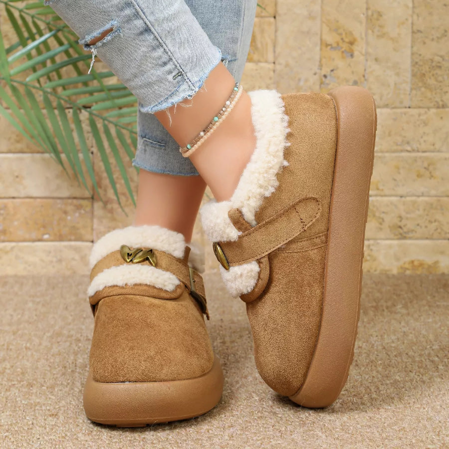 Round Toe Platform Ankle Boots Apparel and Accessories