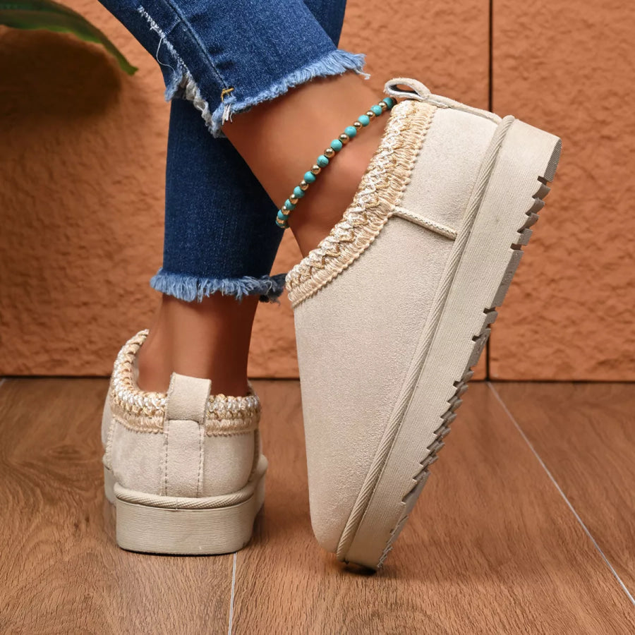 Round Toe Platform Ankle Boots Apparel and Accessories