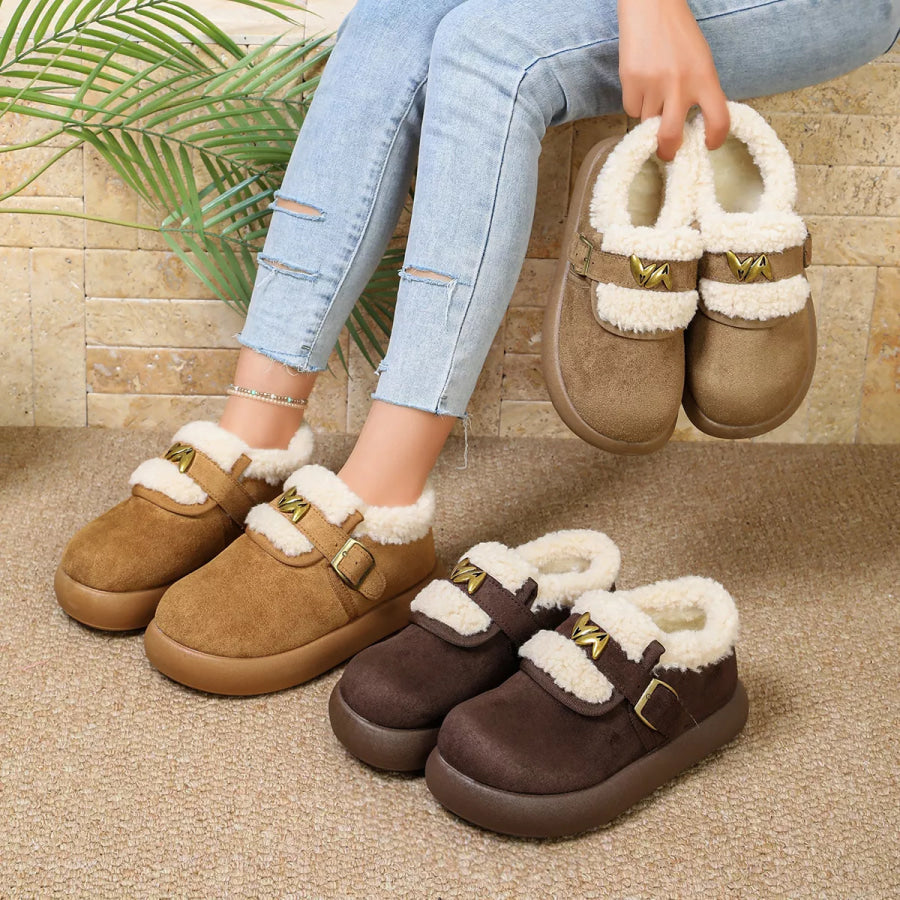 Round Toe Platform Ankle Boots Apparel and Accessories