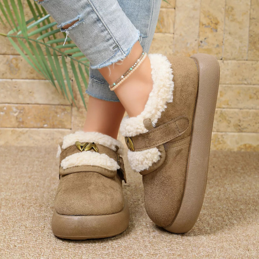 Round Toe Platform Ankle Boots Apparel and Accessories