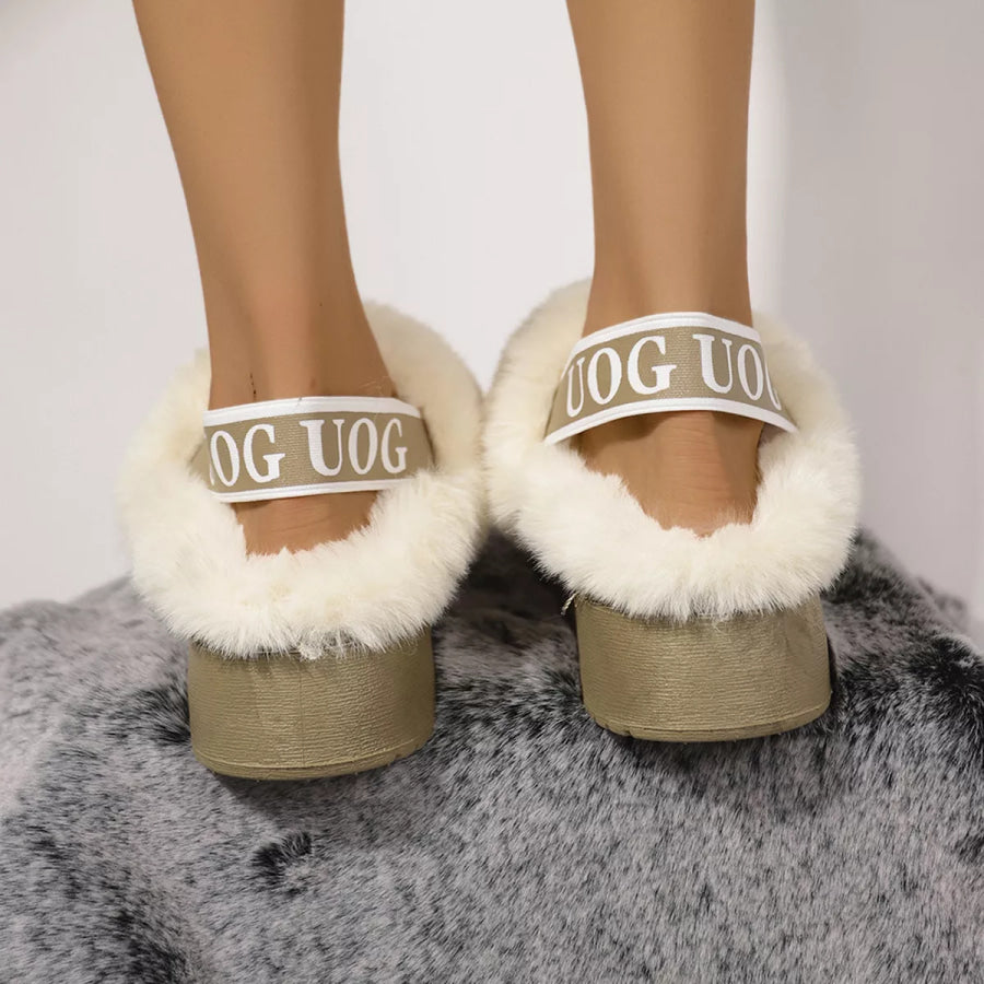 Round Toe Platform Ankle Boots Apparel and Accessories
