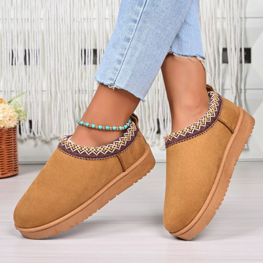 Round Toe Platform Ankle Boots Apparel and Accessories