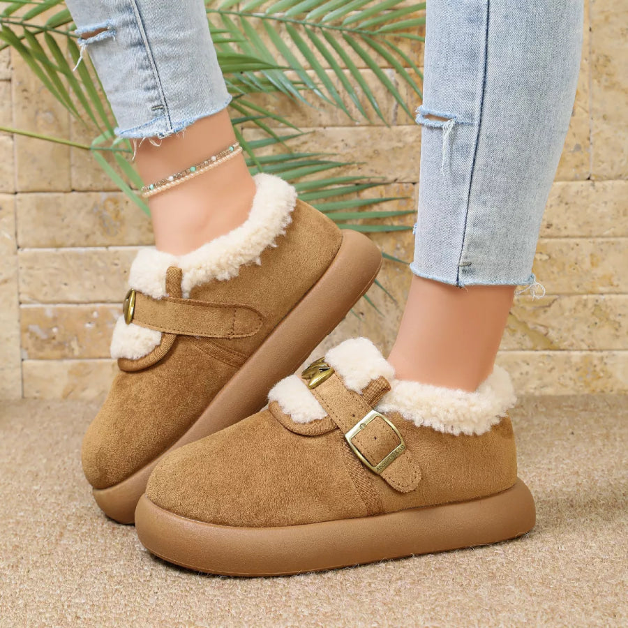 Round Toe Platform Ankle Boots Apparel and Accessories