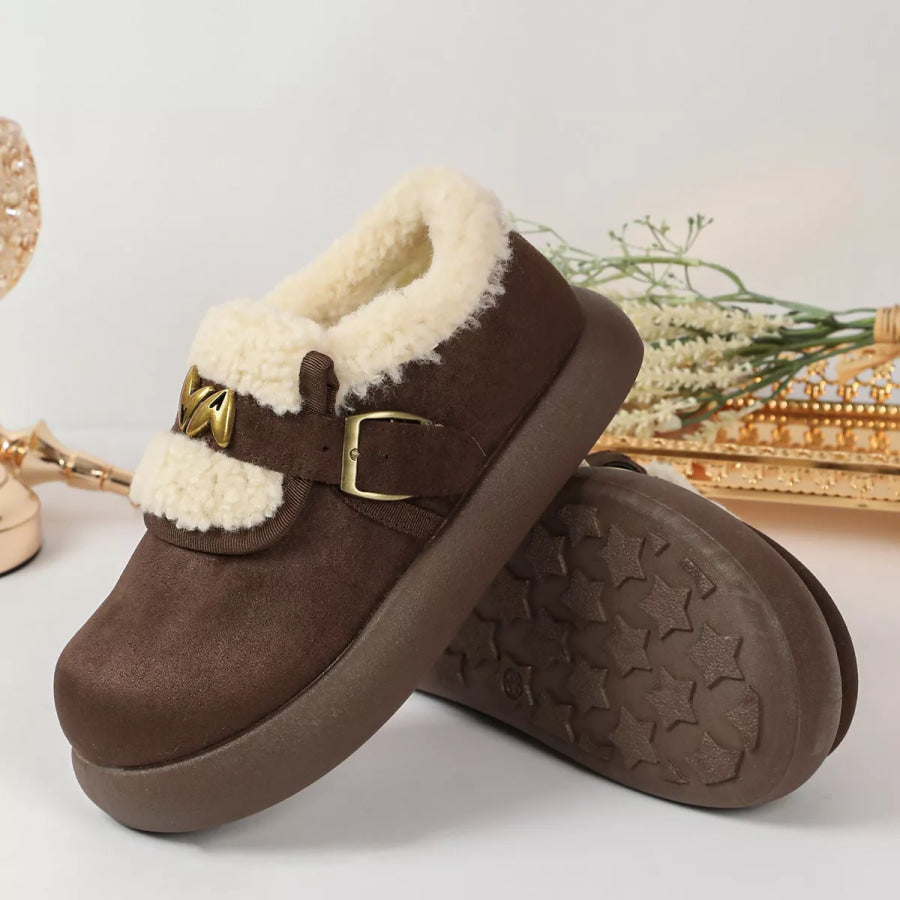 Round Toe Platform Ankle Boots Apparel and Accessories
