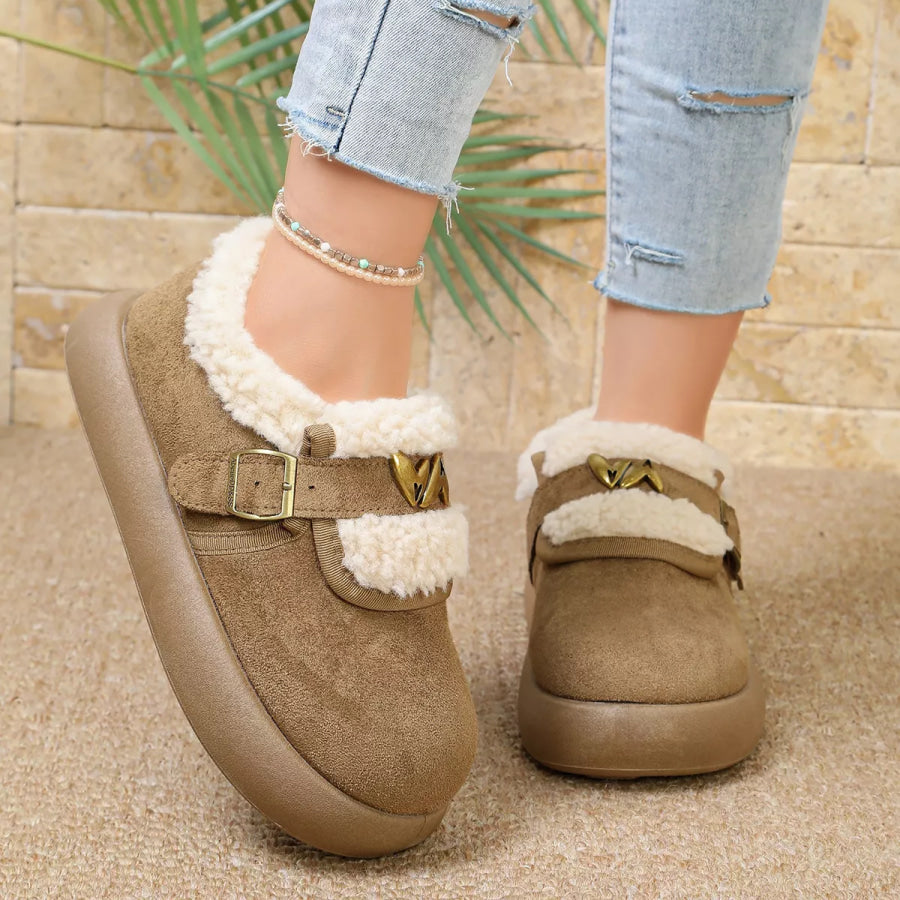 Round Toe Platform Ankle Boots Apparel and Accessories