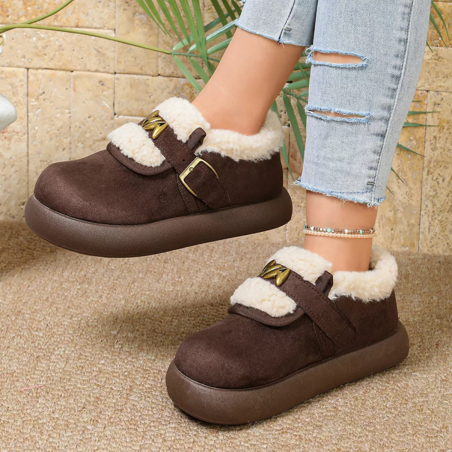 Round Toe Platform Ankle Boots Apparel and Accessories