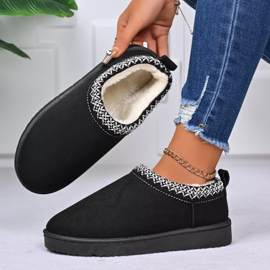 Round Toe Platform Ankle Boots Black / 36 Apparel and Accessories